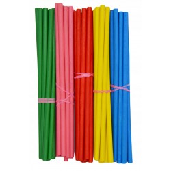 14 cm Long cylindrical wooden sticks, 5 colors, 50 pieces